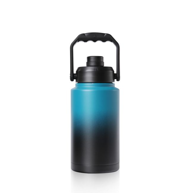 128oz One Gallon Jug Stainless Steel Insulated Cold Water Bottle with Reusable Straw and Carrying Pouch