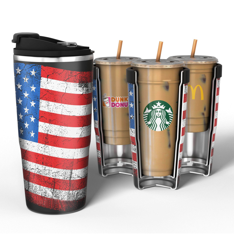 Good Selling Custom 4 in 1 universal Coffee Cup Cooler Stainless Steel Insulated Double Wall 16~30oz Coffee Cup Holder