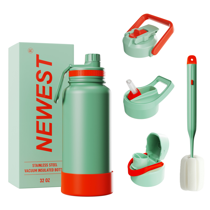 Wholesale Custom 32oz 40oz 64oz Double Wall Vacuum Flask 32oz Sport Water Bottle Sport Lid Pouch Cover