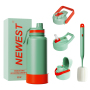 Wholesale Custom 32oz 40oz 64oz Double Wall Vacuum Flask 32oz Sport Water Bottle Sport Lid Pouch Cover