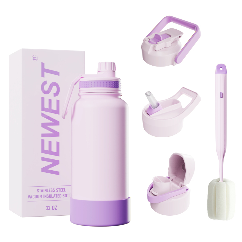 Wholesale Custom 32oz 40oz 64oz Double Wall Vacuum Flask 32oz Sport Water Bottle Sport Lid Pouch Cover