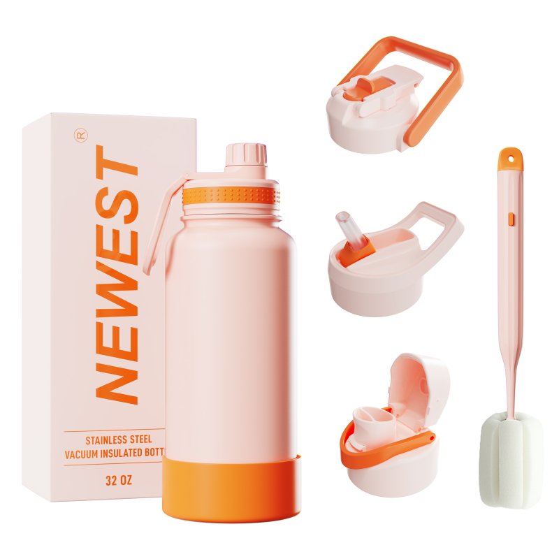 Wholesale Custom 32oz 40oz 64oz Double Wall Vacuum Flask 32oz Sport Water Bottle Sport Lid Pouch Cover