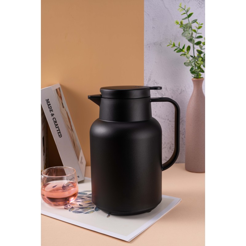 Vacuum Thermos Double wall glass inner plastic jug spout hot insulation water pot