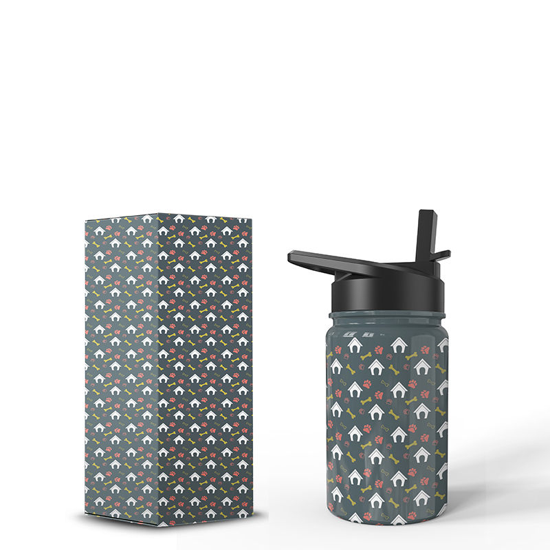 Kawaii Girls Cute BPA Free 12oz Doule wall Stainless Steel Baby Children Kids Insulated Water Bottle with straw