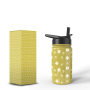 Kawaii Girls Cute BPA Free 12oz Doule wall Stainless Steel Baby Children Kids Insulated Water Bottle with straw