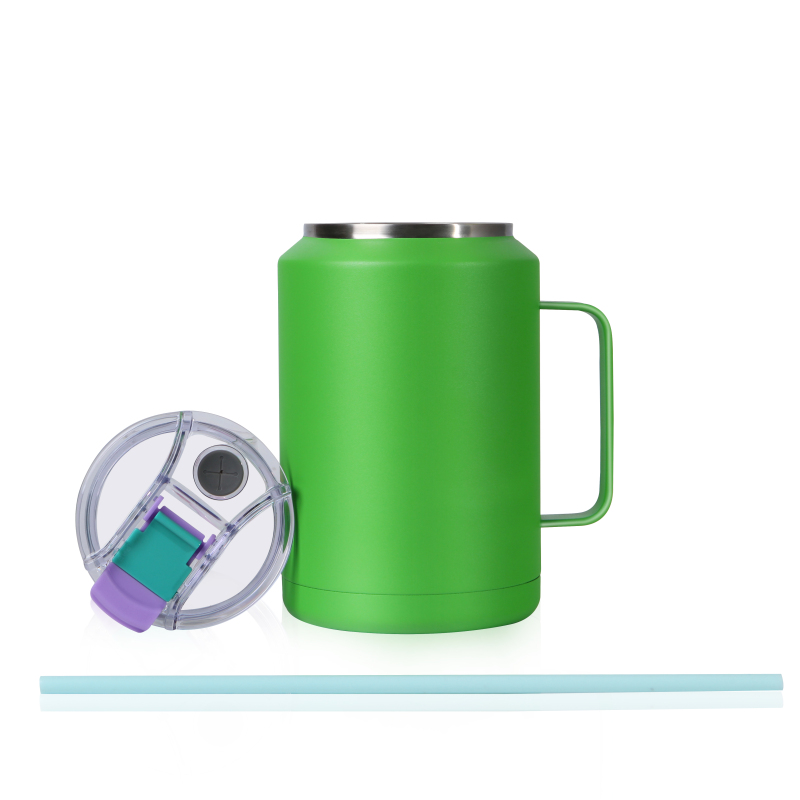 BPA Free Reusable 1500ml 50oz Mug Tumbler with Handle Stainless Steel Vacuum Insulated Mug with Straw