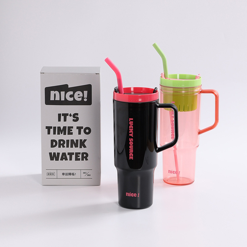 Wholesale New Design 40oz Tritan Beer Tumbler With Tea Infuser Handle Design Water Drinking Tumbler
