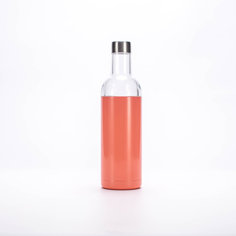 Factory Direct Sale Insulated Stainless Steel 12oz Wine Tumbler 750ml Wine Bottle With Silicone Straw And Cups For Party