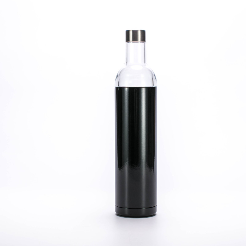 Factory Direct Sale Insulated Stainless Steel 12oz Wine Tumbler 750ml Wine Bottle With Silicone Straw And Cups For Party