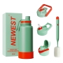 New 32oz Stainless Steel Vacuum Insulated Water Bottle with Straw Lid
