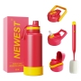 New 32oz Stainless Steel Vacuum Insulated Water Bottle with Straw Lid