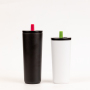 Factory Direct Sales Powder Coating Water Cup Outdoor Sports Convenient Drinking with Straw BPA Free Coffee Cup