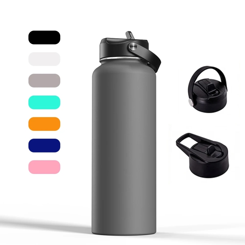 Hot Selling Hydro vacuum Flask Double Wall Stainless Steel Gym Sport Wide Mouth 16oz 20oz 32oz Water Bottle with Silicone Boots