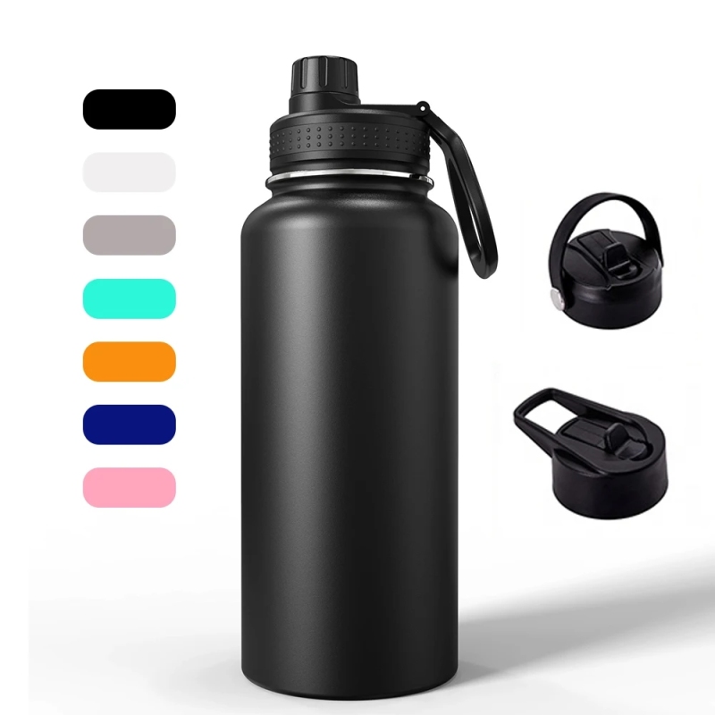 Hot Selling Hydro vacuum Flask Double Wall Stainless Steel Gym Sport Wide Mouth 16oz 20oz 32oz Water Bottle with Silicone Boots