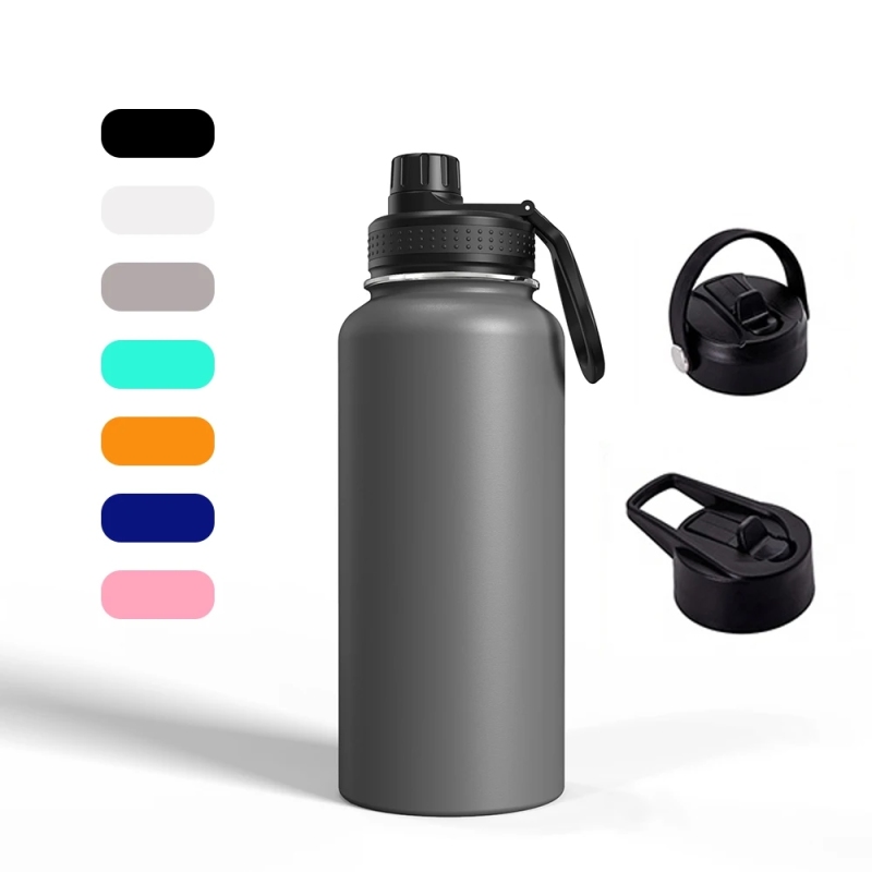 Hot Selling Hydro vacuum Flask Double Wall Stainless Steel Gym Sport Wide Mouth 16oz 20oz 32oz Water Bottle with Silicone Boots