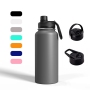 Hot Selling Hydro vacuum Flask Double Wall Stainless Steel Gym Sport Wide Mouth 16oz 20oz 32oz Water Bottle with Silicone Boots