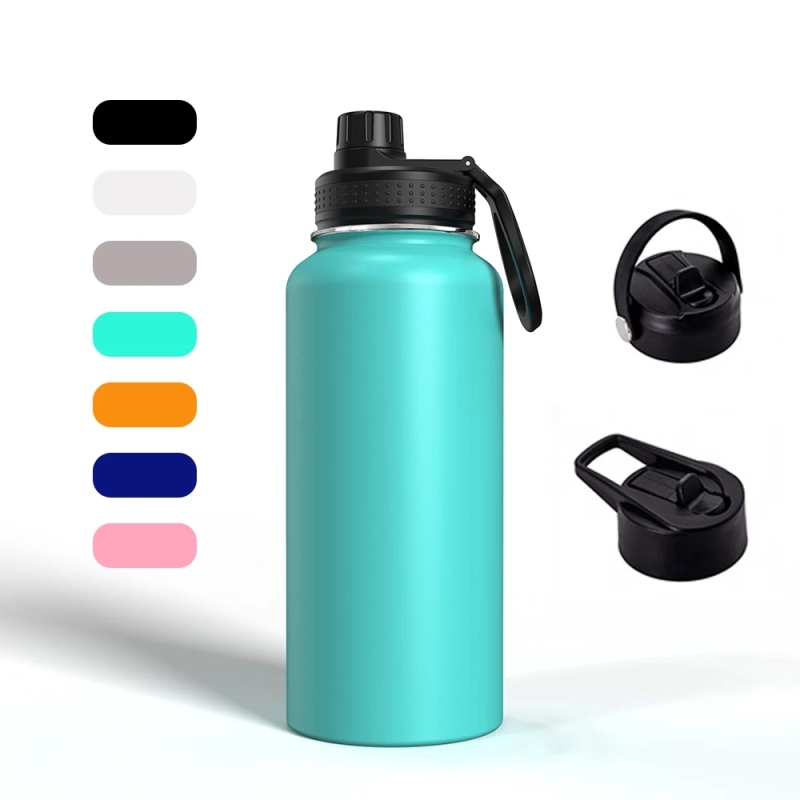 Hot Selling Hydro vacuum Flask Double Wall Stainless Steel Gym Sport Wide Mouth 16oz 20oz 32oz Water Bottle with Silicone Boots