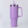 Best Sell 40 Oz Double Wall Vacuum Insulated Stainless Steel 40oz Tumbler With Handle Straw Lid Powdered Coated Wholesale Bulk