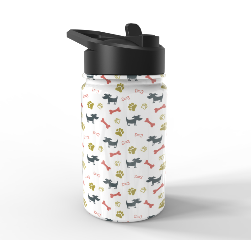 Top Fashion Double Wall Insulated Stainless Steel Animal Cartoon logo Kids Water Bottle with lid and easy handle