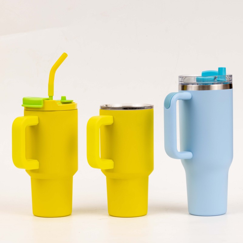 Eco-Friendly Reusable New Design Travel Tumbler Stainless Steel Tumbler with Handle 30oz Double Wall