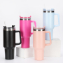 High quality simple modern 40OZ handle Tumbler Vacuum flask with handle and straw