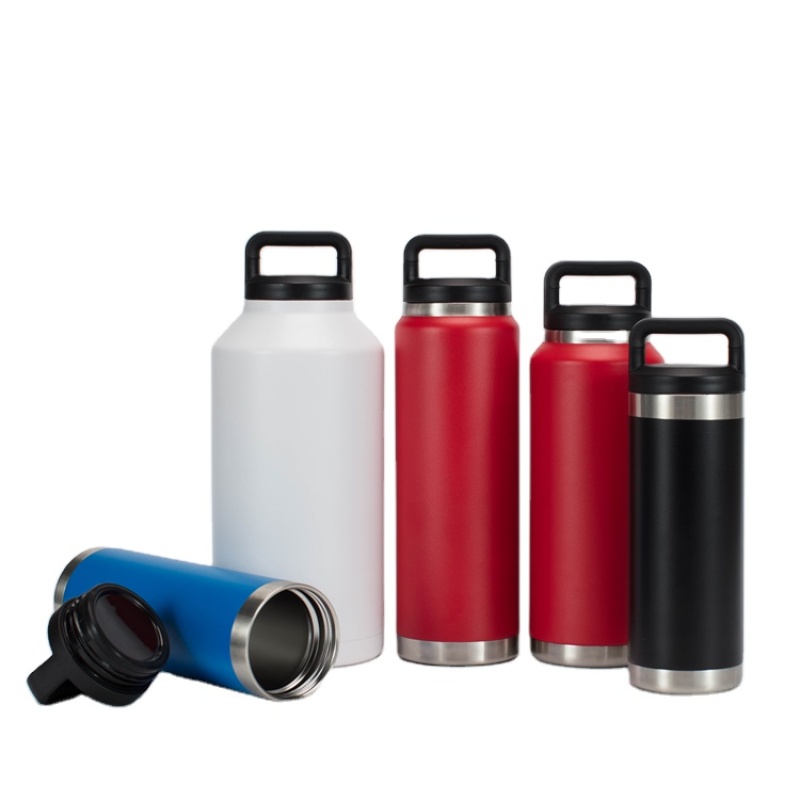 2023 BPA free LFGB Double walled Insulated 18/8 Stainless Steel Vacuum Flask Sport Water Bottle with straw easy carry
