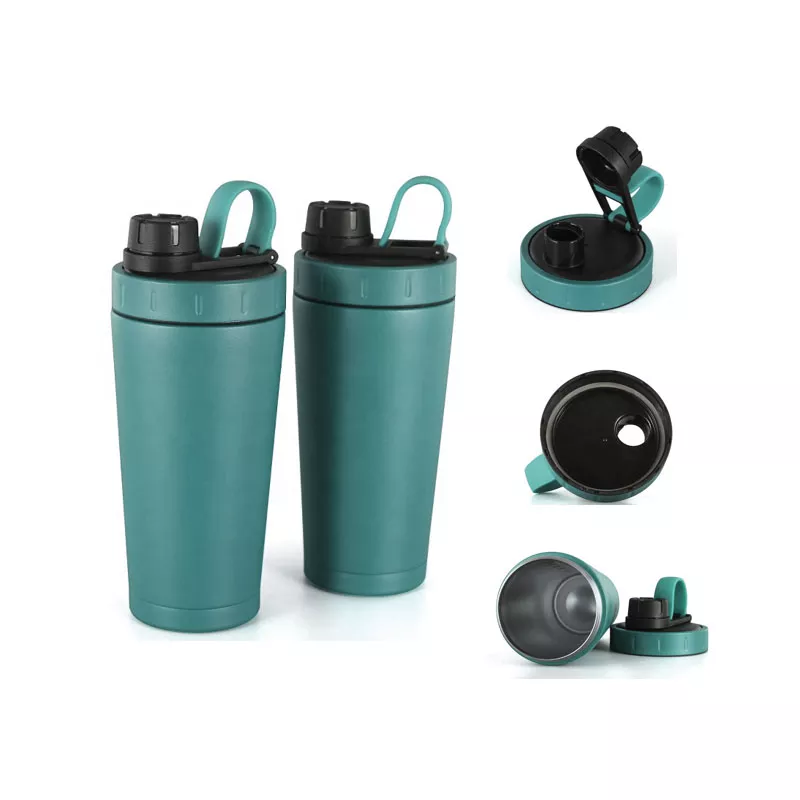HongTai Drinkware Protein Powder Dishwasher Safe Recycled SS 304 18/8 Metal Purple Gym Shaker Fitness Bottle