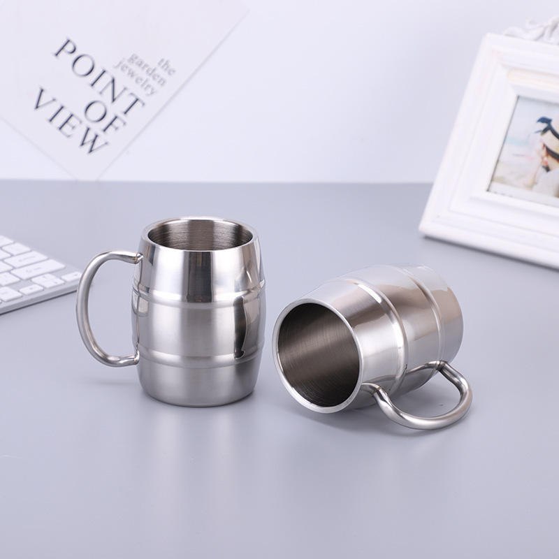 24oz Double Wall Stainless Steel Coffee Cup Insulated Beer Mug With Handle