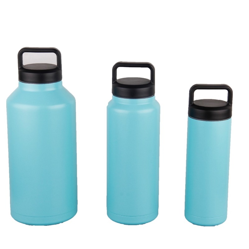 32oz Insulated Double Wall Stainless steel water bottle Beer Growler sport Water Flask With Handle and Lid