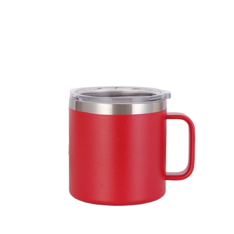 EO-friendly 420ml Stainless Steel Insulated Coffee Mug Cup with Handle Double Wall Coffee Mug with Lid for Hot & Cold Drinks