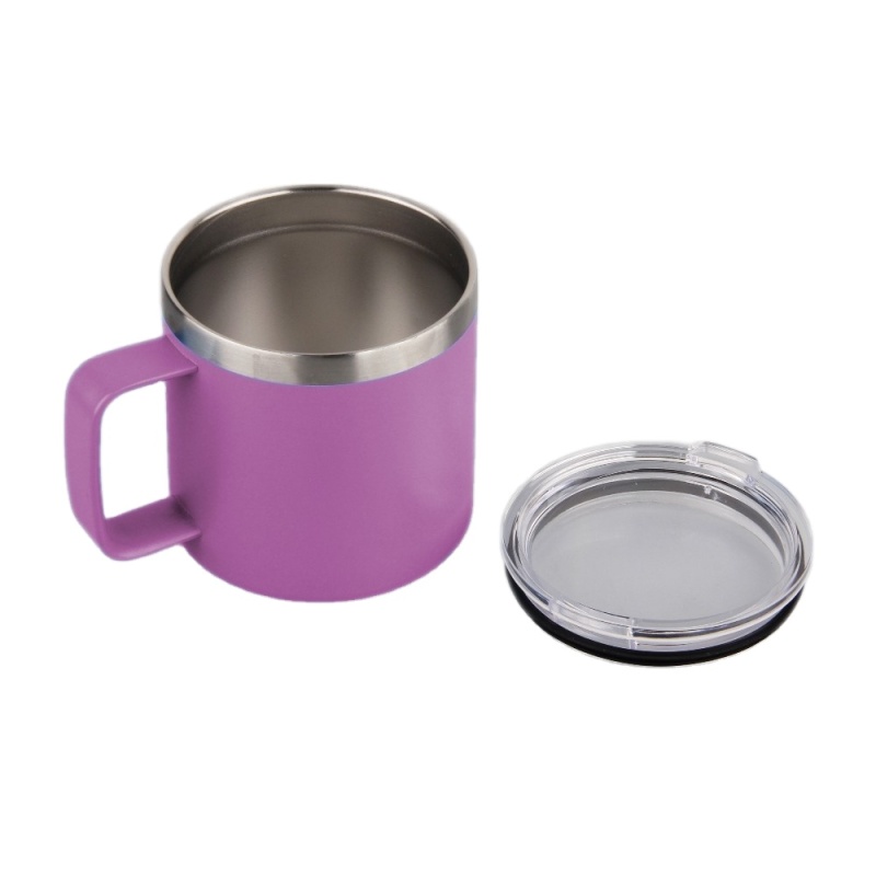 EO-friendly 420ml Stainless Steel Insulated Coffee Mug Cup with Handle Double Wall Coffee Mug with Lid for Hot & Cold Drinks