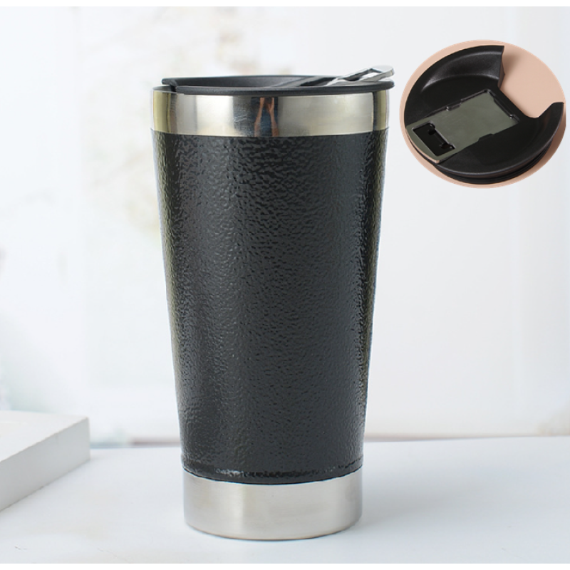 Popular custom logo stainless steel beer cup double wall travel coffee mug vacuum tumbler with bottle opener lid