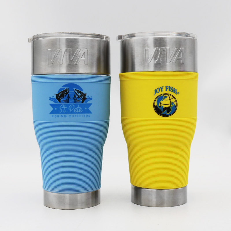 Hot sale 30oz custom double stainless steel insulated tumbler with silicone sleeve