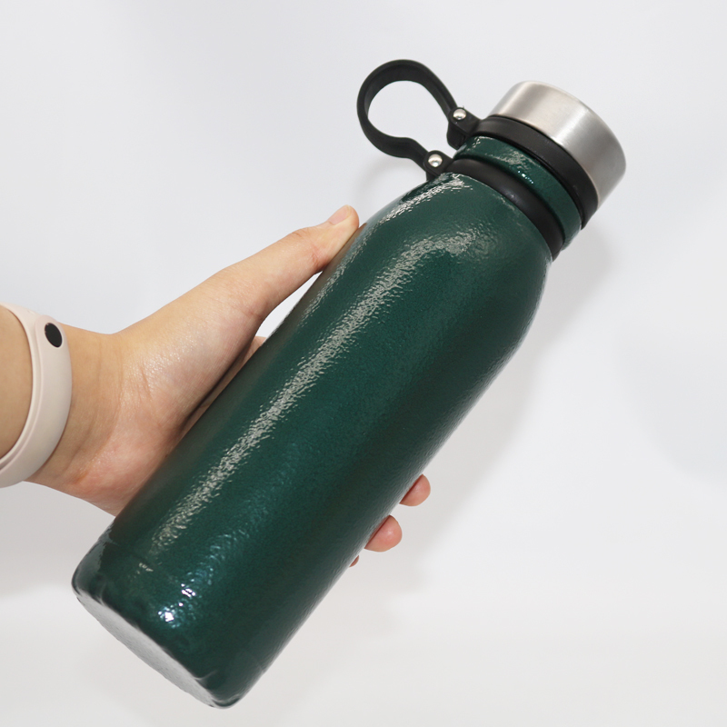 Custom small mouth sports kettle portable sports water cup Straight-bodied thermos cup with strap