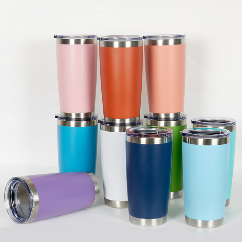 Wholesale High Quality 20oz Auto Mug  Custom Stainless Steel Double Wall Vacuum Insulated Tumbler With Clear Lid