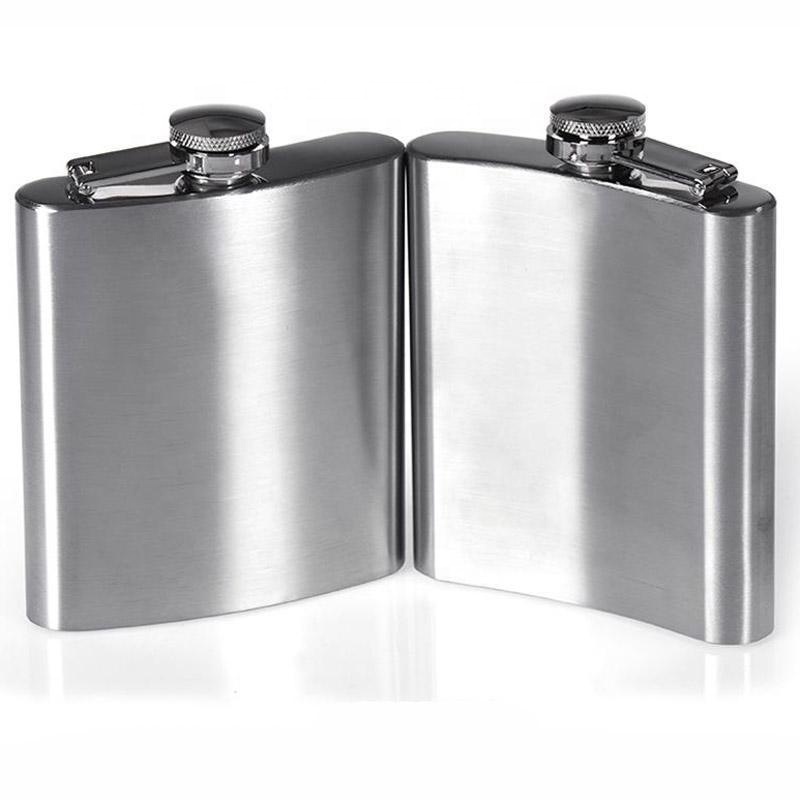 High Quality 6OZ Stainless Steel Custom Logo Portable Hip Flask Double Wall Wine Bottle With lid