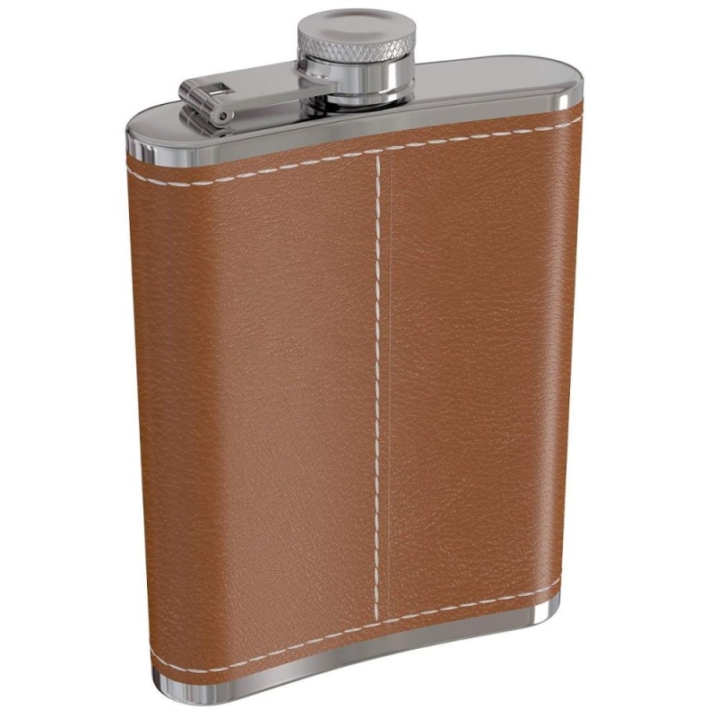 High Quality 6OZ Stainless Steel Custom Logo Portable Hip Flask Double Wall Wine Bottle With lid