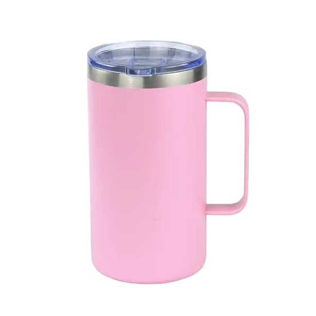 Wholesale Double Wall Stainless Seel Beer Office Mug Custom  with Lid Handle