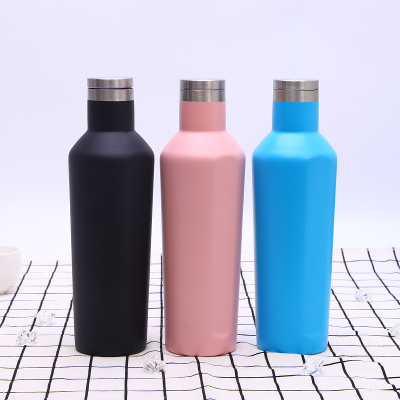 500ml Thermos Bottle Wholesale Vacuum Insulated Red Water Wine Bottle Stainless Steel Custom Tumbler