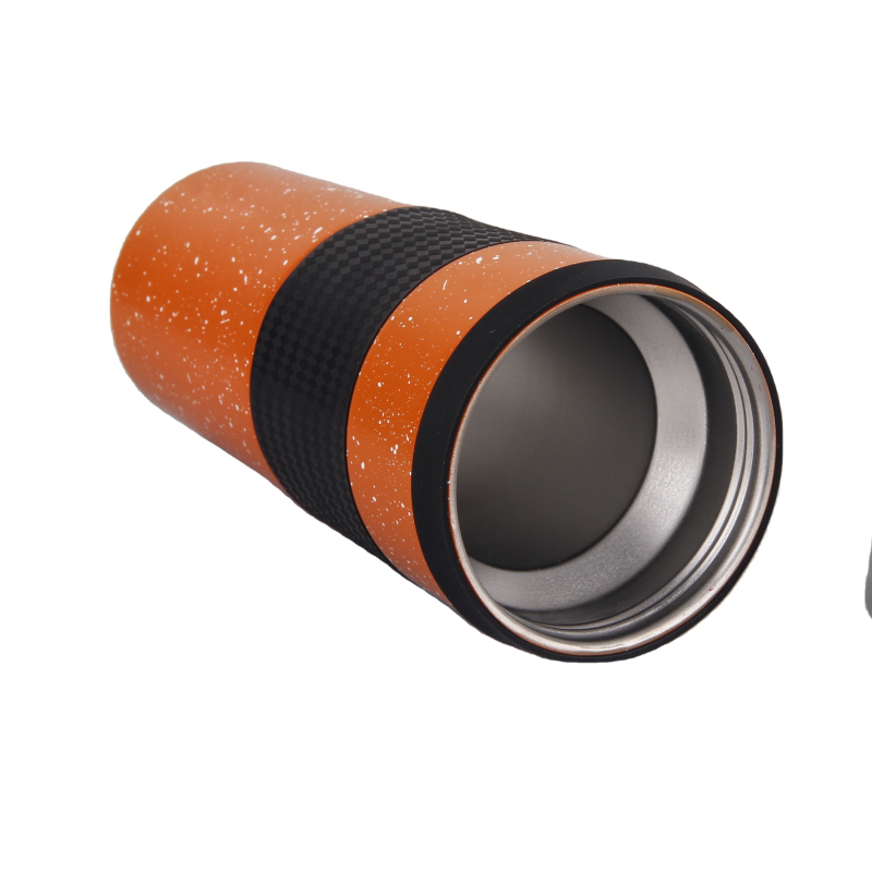 BPA Free  Eco-friendly 400ml Double Wall Stainless Steel  Travel Car Coffee Mug With Sleeve and flip lid
