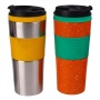BPA Free  Eco-friendly 400ml Double Wall Stainless Steel  Travel Car Coffee Mug With Sleeve and flip lid