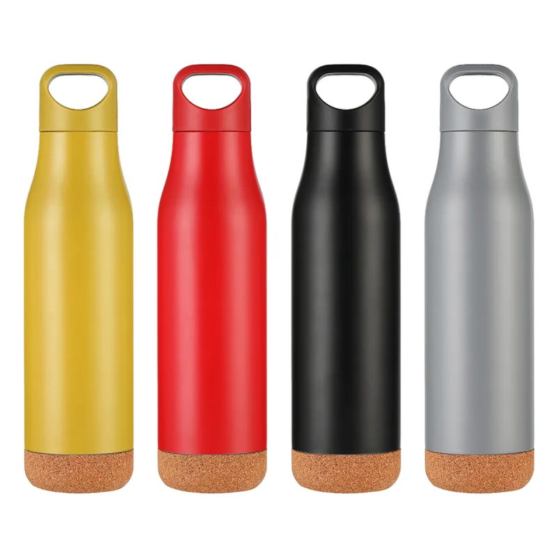 Newest Custom 500ml Vacuum Flask Stainless Steel Water Bottles Gym Drink Sports Water Bottle With Wood Bottom