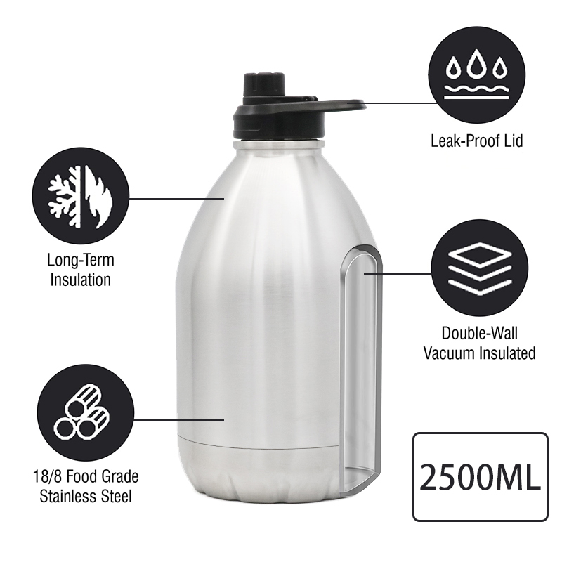 High Quality Stainless Steel 18/8 Large Capacity Thermos Vacuum Flask Water Bottle For Camping