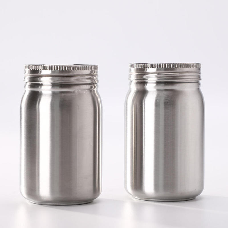 Eco Friendly 500ml Stemless Water Bottle Cup Leak Proof Stainless Steel Mason Jar For Family And Business Gifts