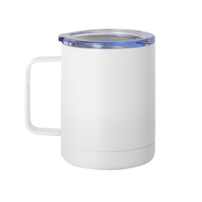 12oz Double Wall Insulated Vacuum Flasks Beer Mug With Handle Lid Stainless Steel Travel Mug
