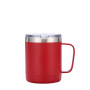 12oz Double Wall Insulated Vacuum Flasks Beer Mug With Handle Lid Stainless Steel Travel Mug