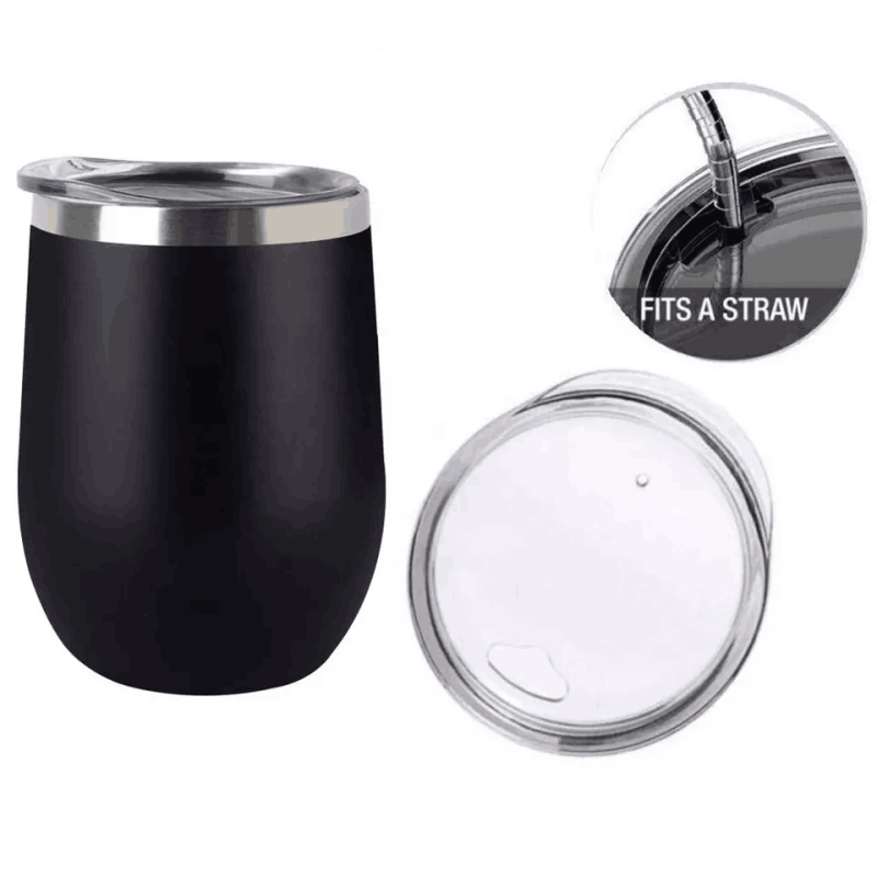 Hot Selling Double Wall Insulated Wine Glass 12oz Stainless Steel Tumblers Cups Coffee Mug with Lid
