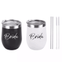 Hot Selling Double Wall Insulated Wine Glass 12oz Stainless Steel Tumblers Cups Coffee Mug with Lid
