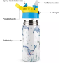 Eco-friendly Kids Warmer Cup Stainless Steel Double Wall Thermos Vacuum flask Supplies With Straw Kids Water Bottle