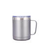Custom Logo 12oz Double Wall Stainless Steel Insulated Beer Travel Mug Tumblers With Handle Lid
